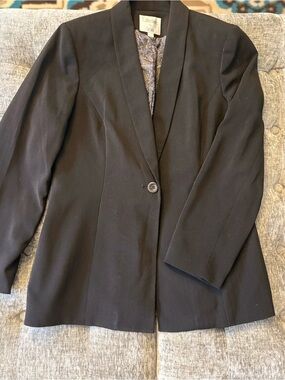 Le Suit Black Women's Single-Button Tailored Blazer